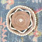 Boho Beaded Hand-woven Pine Needle Circular Trivet by Everhope Collective