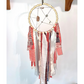 Handmade Rose Quartz Dreamcatcher/Suncatcher: Beaded Wooden Hoop, Boho Decor