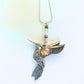 Silver Hummingbird Necklace with Abalone Shell