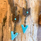 Native American Inspired Arrow Earrings with Turquoise-Colored Arrowhead and Leather