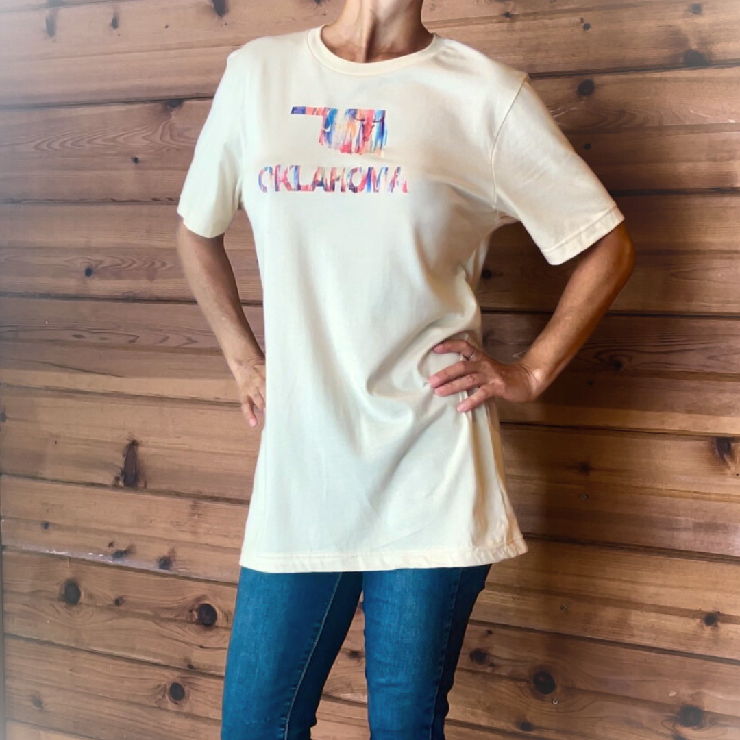 Oklahoma Cream Colored Short Sleeve T-shirt