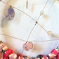 Handmade Fabric Dreamcatcher: Rose Quartz, Beaded Wooden Hoop, Recycled Fabric Scraps,