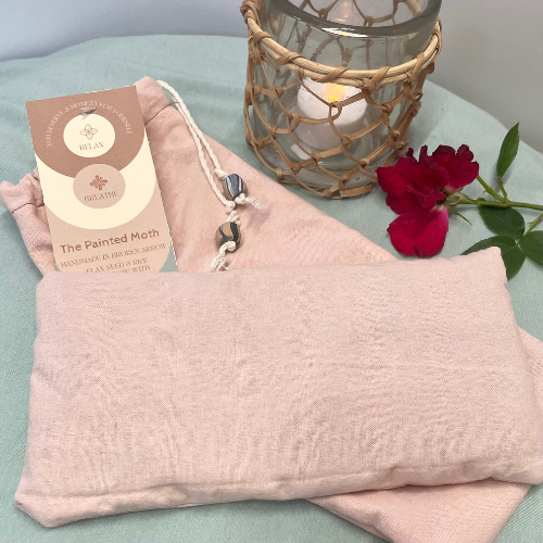 Flaxseed and Rice Eye Pillow - Light Pink