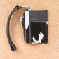 Black & White Cowhide Fur Womens Wallet with Removable Wristlet Strap