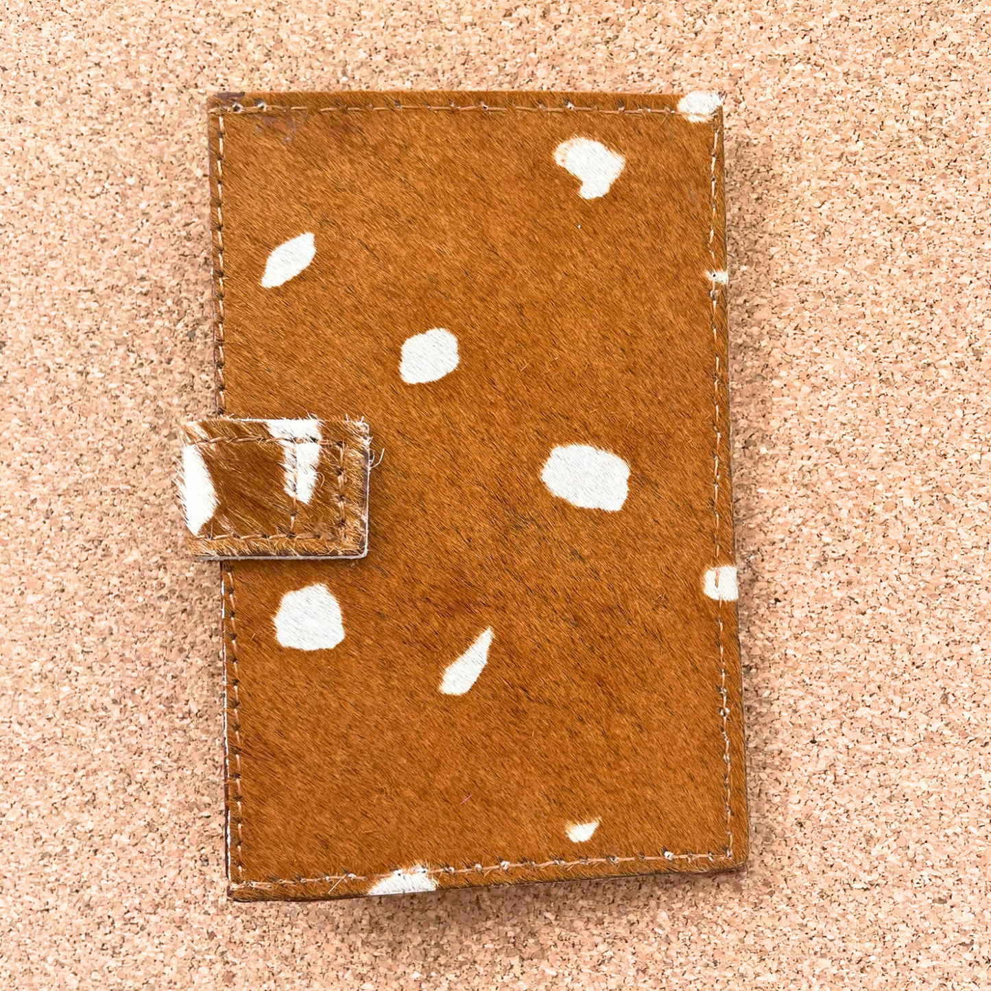 Brown Cowhide with White Spots Fur Women's Wallet