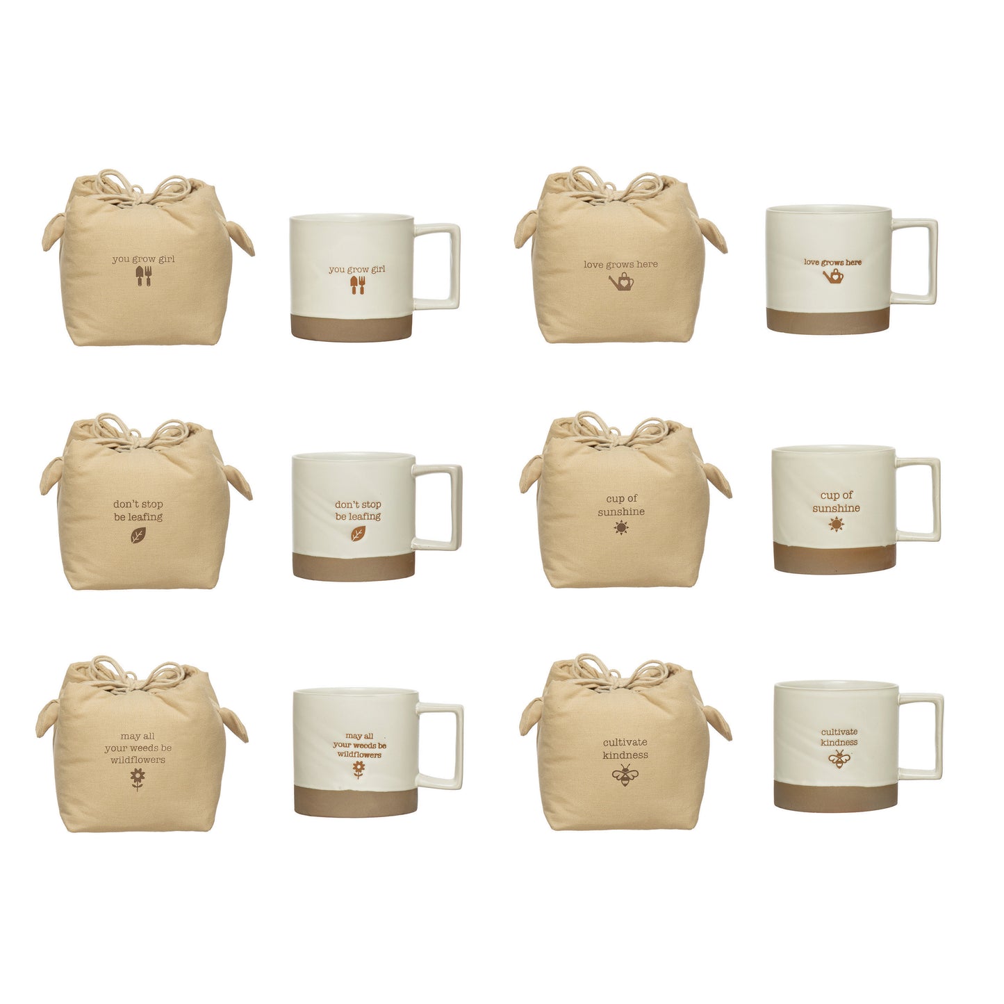 Garden Quotes Stoneware Mug Set