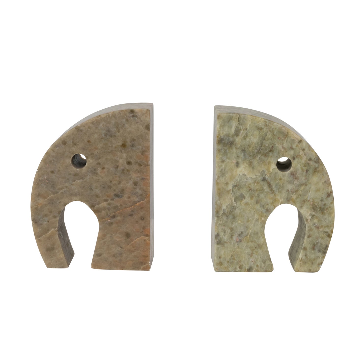 Elephant Soapstone Bookends- Set of 2